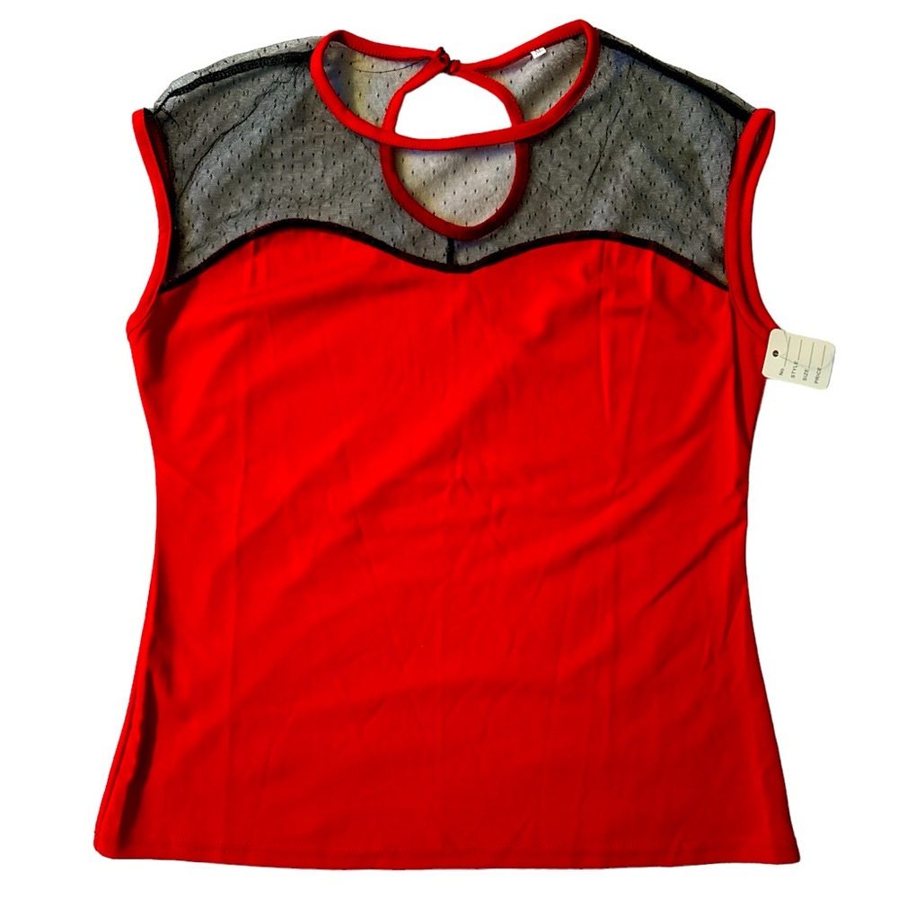 $10 Deals! Women’s Boutique Red & Black Sleeveless Top XL